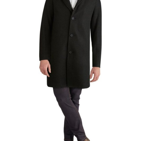 Cole Haan Stretch-Wool Topcoat Men's Small New Black - Picture 5 of 7